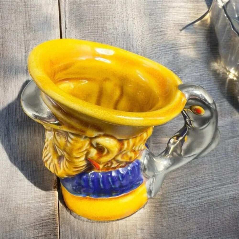 Vintage Lord Nelson‎ Pottery Fisherman Silver Fish Handle Toby Mug Cup England